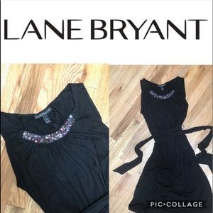 Lane Bryant Black Midi Dress with sequin neckline